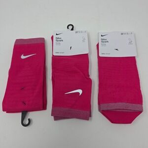 Nike Spark Running Socks Womens 11.5-13 Pink Dri-Fit Lightweight Lot Of 3 NWT